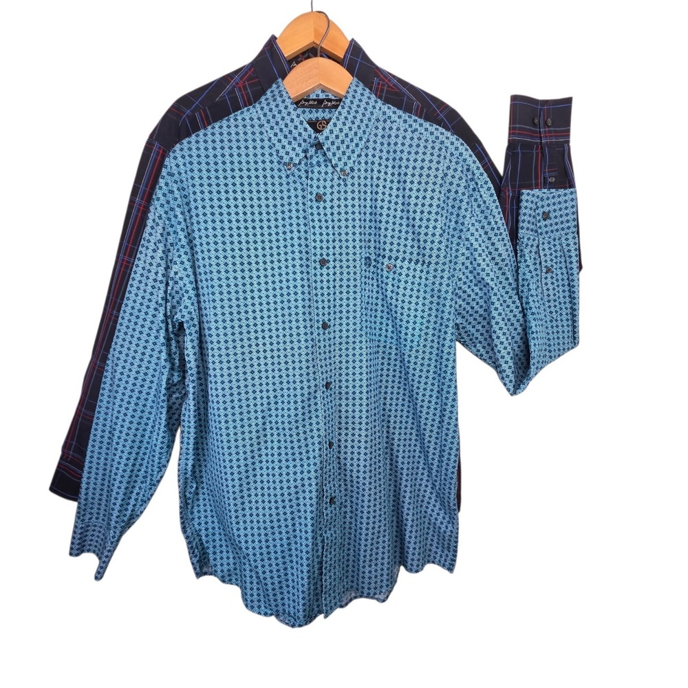 Wrangler George Strait Men Lot of 2 Western Shirts SZ L Button Down Cowboy Rodeo